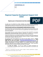 Regional Capacity Development Support Unit CDSU Repères Pour Le Financement Des Films Méditerranéens