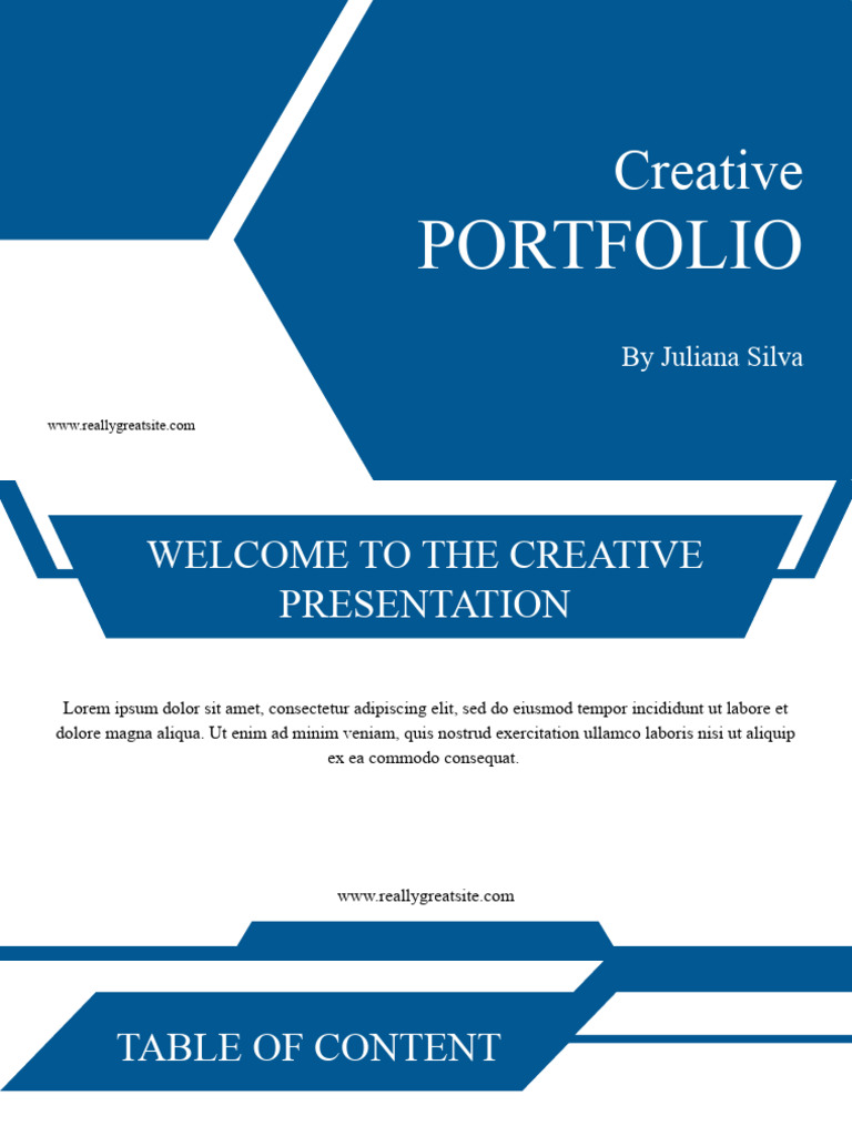 Blue Portfolio Design by Juliana Silva | PDF | Design | Communication ...