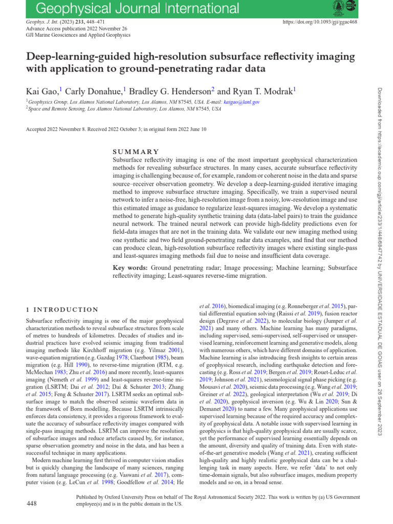 Deep Learning for Subsurface Imaging | PDF | Mathematical Optimization ...