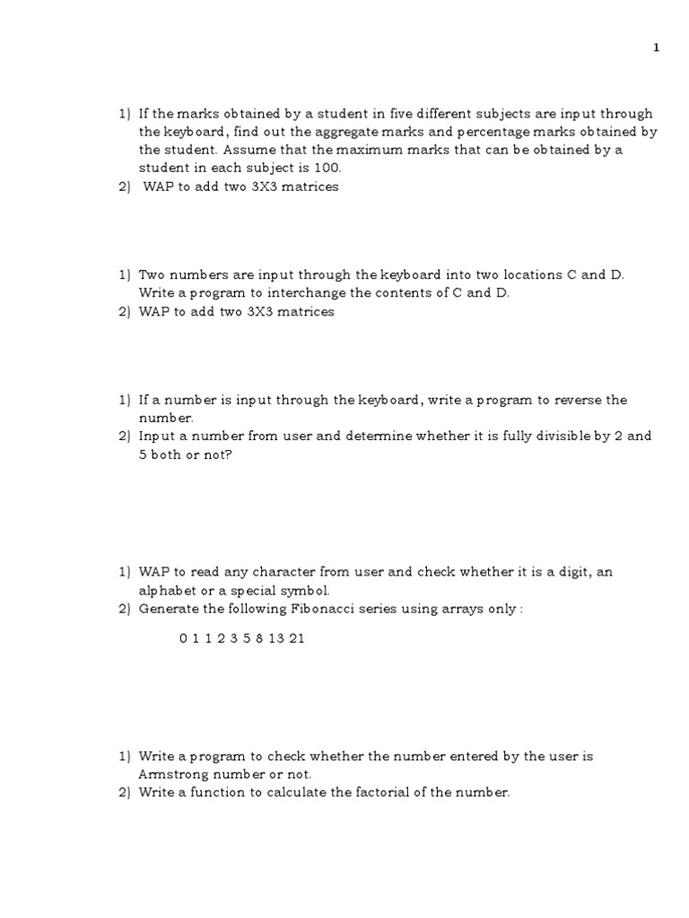 If The Marks Obtained by A Student in Five Different Subjects Are Input ...
