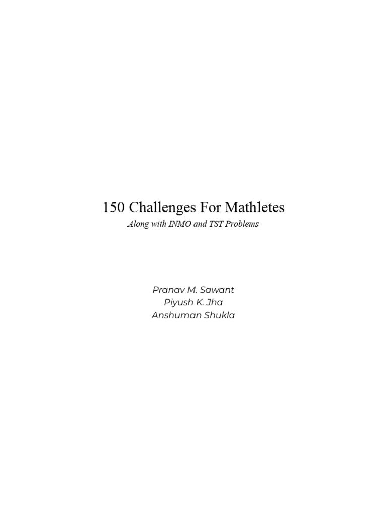 150 Math Challenges for Olympiad Students | PDF