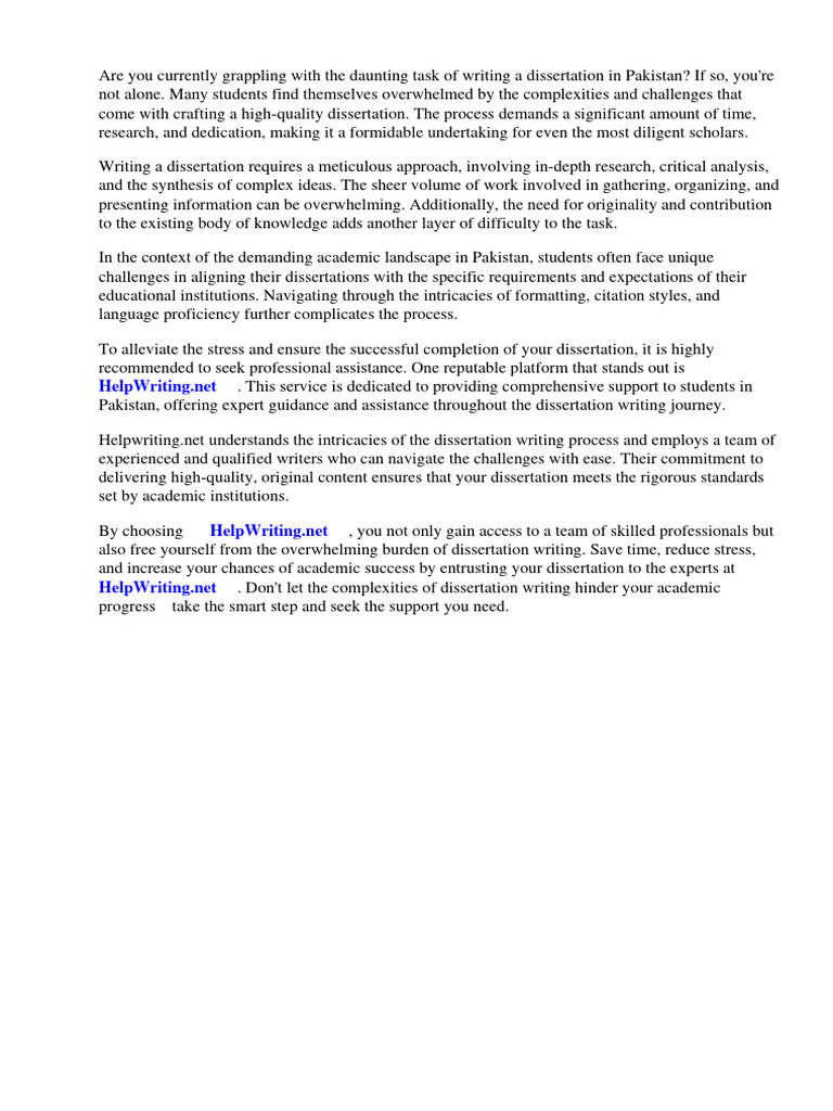 Dissertation Help Pakistan Download Free PDF Thesis Expert