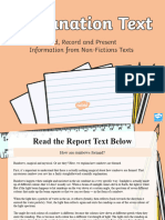 Explanation Text-Read, Record and Present Information Powerpoint