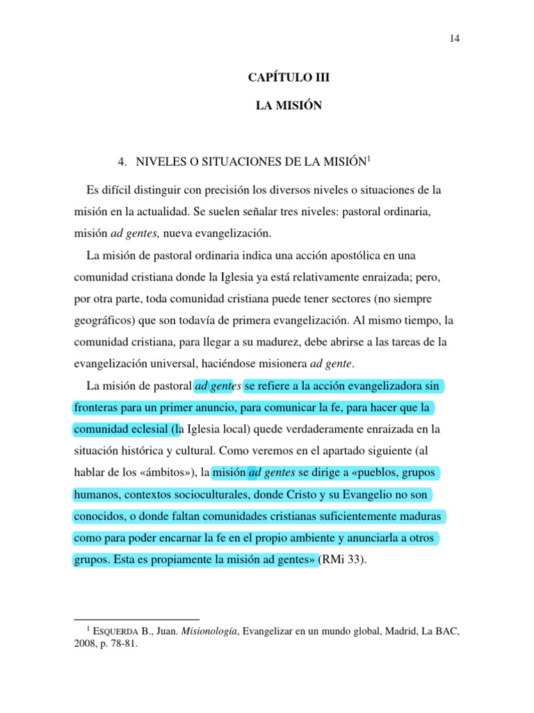Niveles de la Misión en la Iglesia | PDF | Iglesia Católica | Misionero