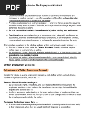 Chapter 4 — The Employment Contract