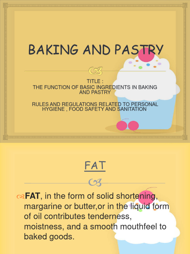 BAKINGFUNCTIONSOFITSINGREDIENTSLESSON2 PDF Flour Sugar