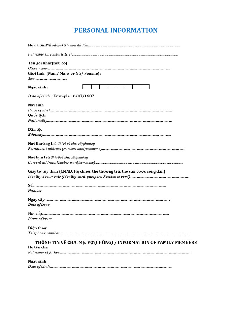 Personal Information | PDF