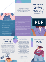 Tríptico Salud Mental Angustia Ilustrado Textura Azul