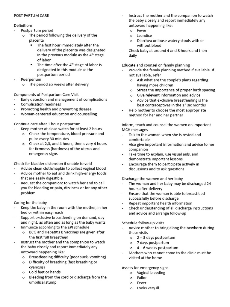 Essential Postpartum Care Guide | PDF | Postpartum Period | Breastfeeding