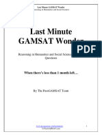 Gamsat S1 On Humanities: Questions & Solutions