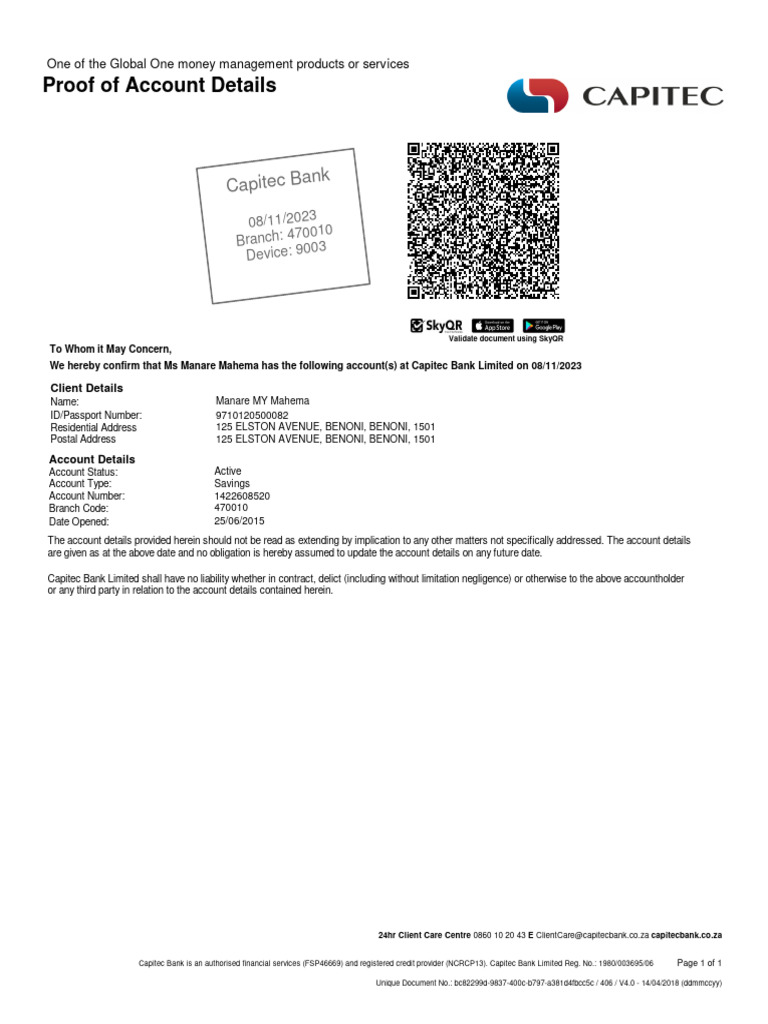 Account Details | PDF
