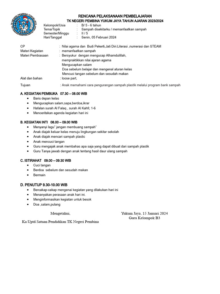 RPP Paud | PDF