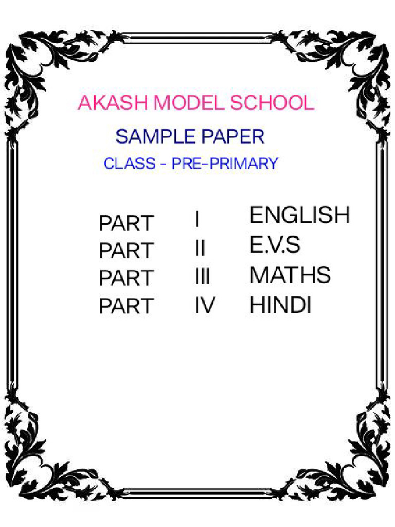 Pre Primary Which Class