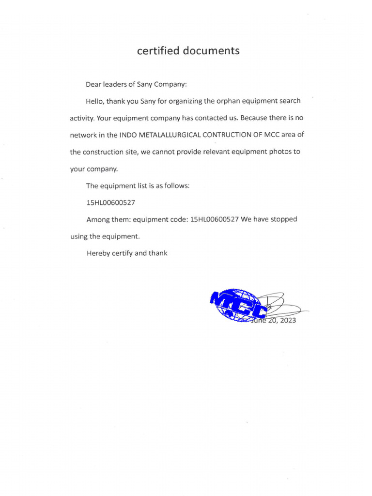 Certified Metalallurgical Contruction of MCC | PDF