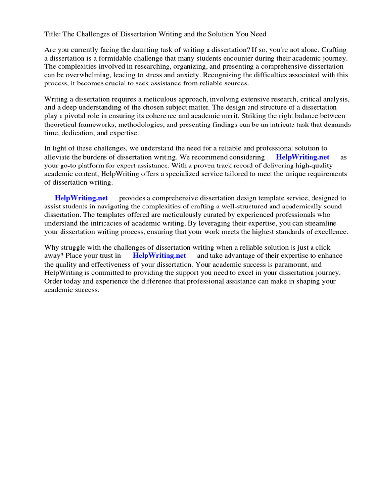 Dissertation Design Template Pdf Thesis Academic Publishing