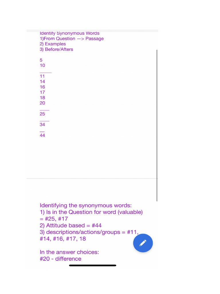 Identify Synonymous Words | PDF