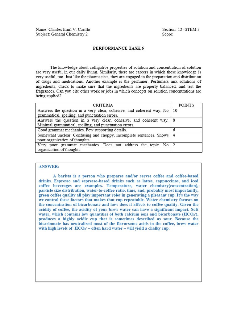 12- Stem 3 - Carillo, Charles Emil v. - Performance Task 6 | PDF