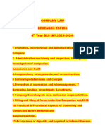 Compnay Law Research Topics