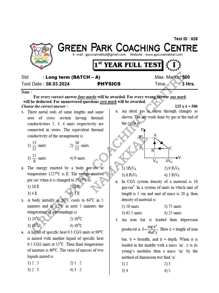 Lt Full 1year Physics Wave Qp Pdf Force Physics