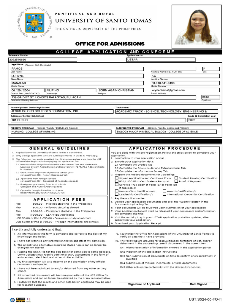 Ust Pdf University And College Admission College