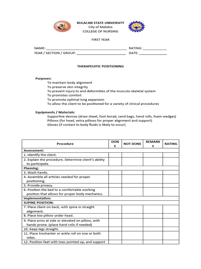 Therapeutic Positioning | PDF
