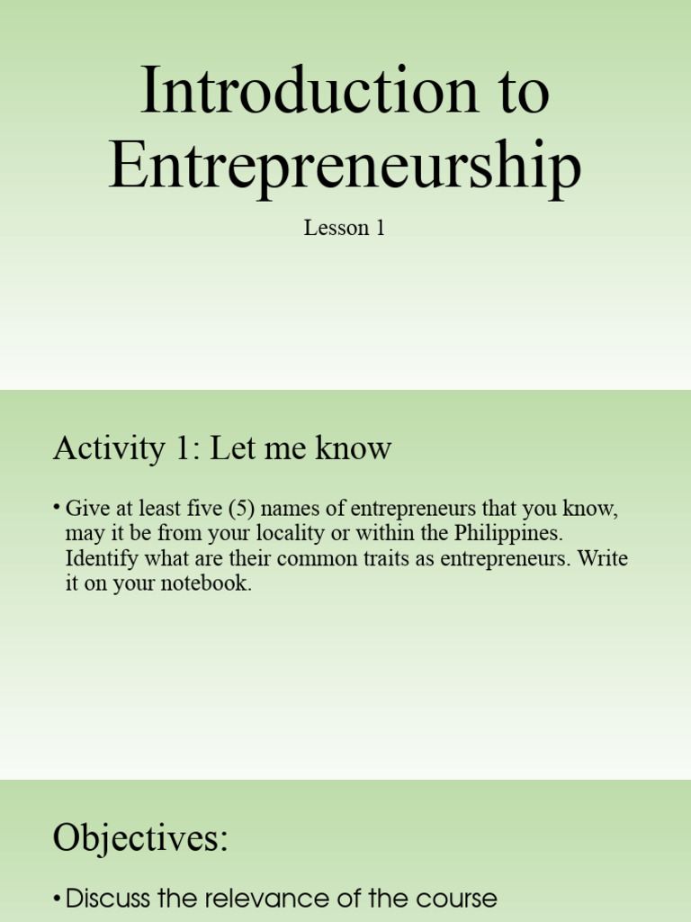 Introduction To Entrepreneurship Concepts Pdf Entrepreneurship