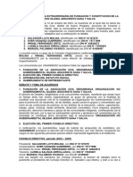 Acta de Asamblea Extraordinaria de Fundacion y Constitucion de La Ong Iglesia Jesucristo Sana y Salva