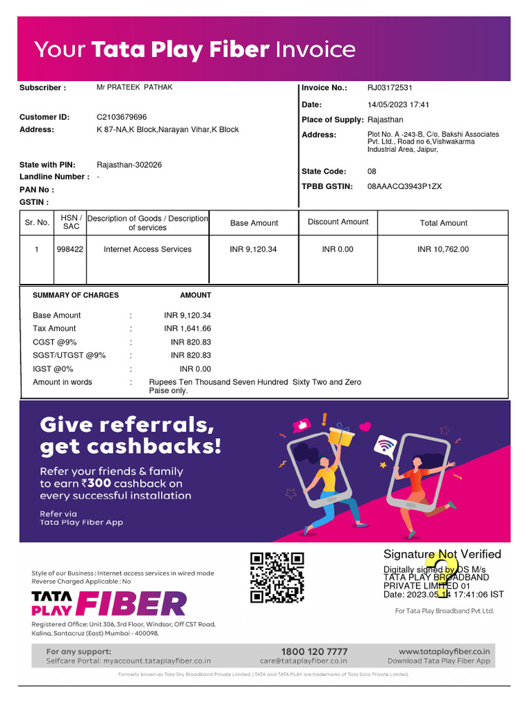 Broadband Bill Pdf