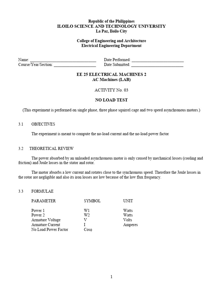 EE-25-LAB-Activity-03 | PDF | Electric Motor | Manufactured Goods