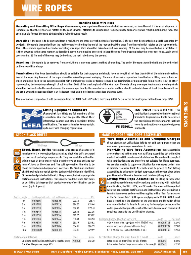 Wire Ropes & Assemblies Guide | PDF | Rope | Wire