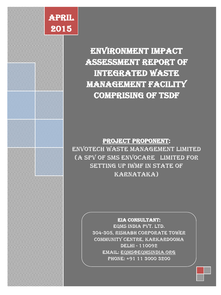 EIA for Integrated Waste Management Facility | PDF | Waste | Hazardous ...