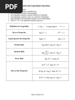 4.6 (Part A) Exponential and Logarithmic Equations: Definition of A Logarithm Is Equivalent To