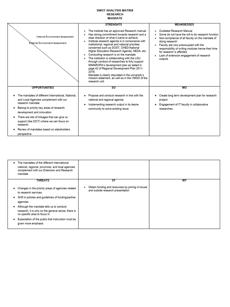 Swot Analysis Matrix | PDF | Computer Hardware | Internet