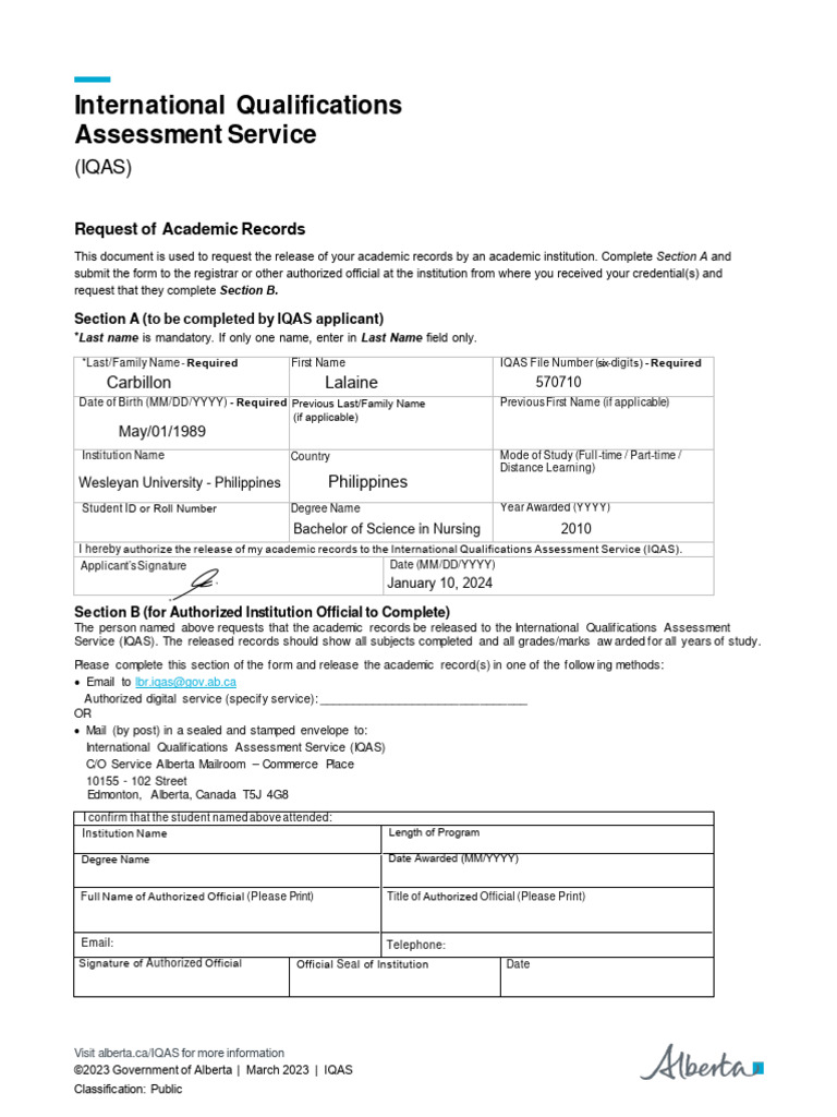 IQAS Form | PDF | Written Communication