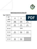 Emplois Du Temps Provisoire de La Tle ACA Du 8 Au 10 Janvier 2024