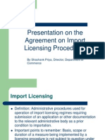 Agreement on Import Licensing Procedures Presentation