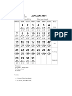 Xjnjy Kalender Jawa 2001 Januari