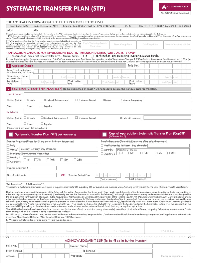 Sbi Mf Transmission Form Download