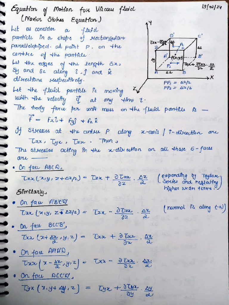 Fluid Motion and Navier-Stokes Equations | PDF