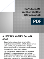 Variasi Variasi Bahasa Arab