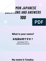 Common Japanese Questions and Answers 100
