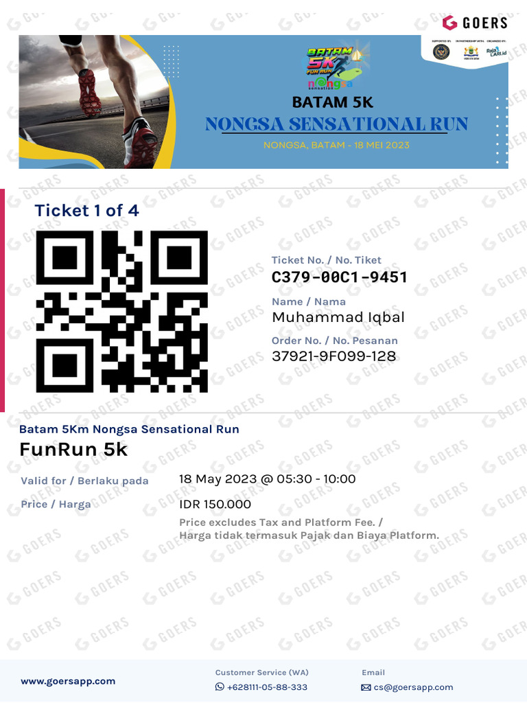Tiket FunRun 5K Batam 2023 | PDF