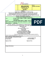 Certificat of Conformity NF F63826 NoSH Material Free