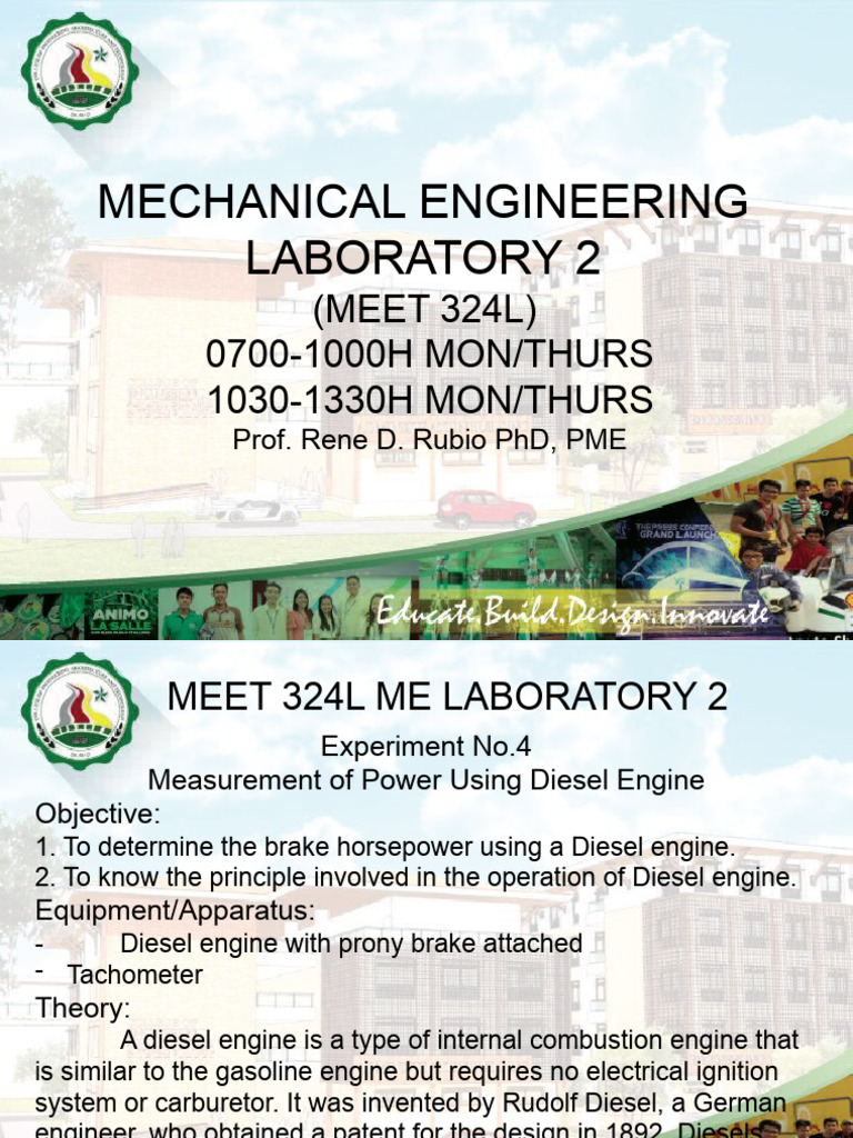 Diesel Engine Power Measurement Lab | PDF | Internal Combustion Engine ...
