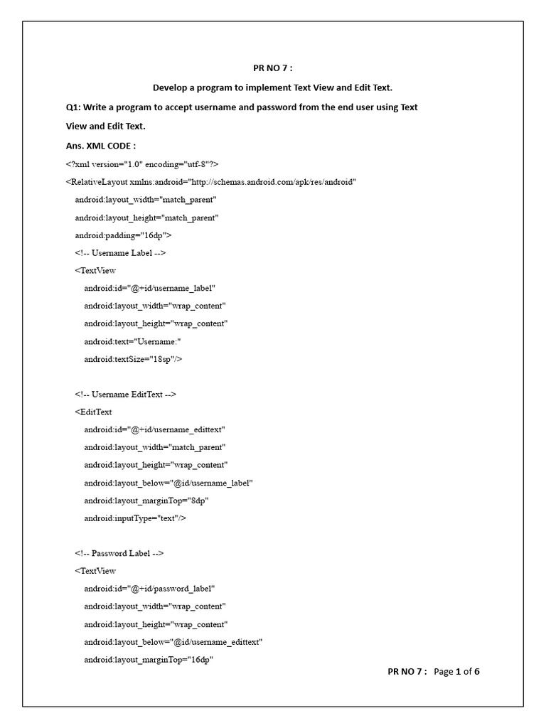 PR No 7 Mad PDF Android Operating System Java Programming Pr no 7 mad pdf android operating system java programming