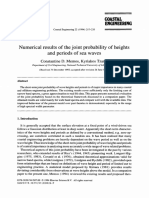 Numerical Results of The Joint Probability of Heights and Periods of Sea Waves