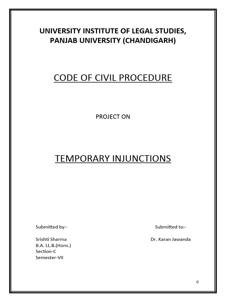 Code of civil procedure university institute of legal studies panjab