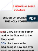 English Order of Worship - Holy Communion