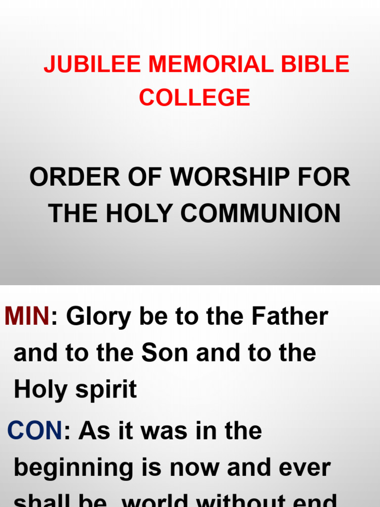 English Order of Worship - Holy Communion | PDF | God The Father | Jesus