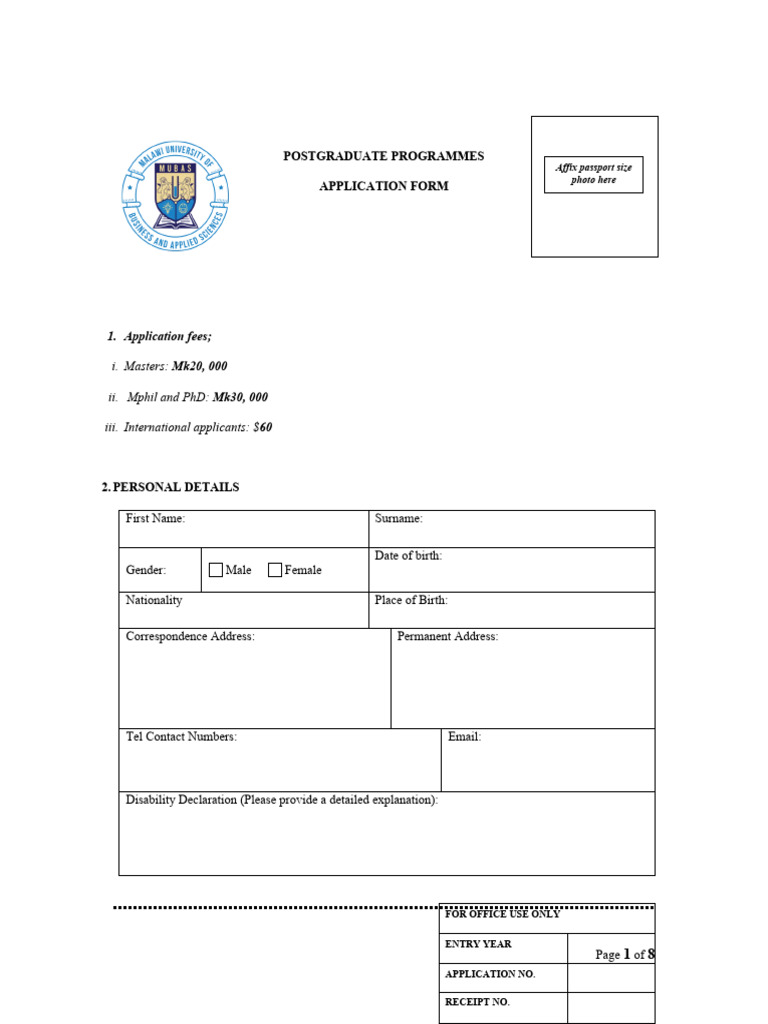 MUBAS Postgraduate Application 2025 | PDF | Postgraduate Education ...